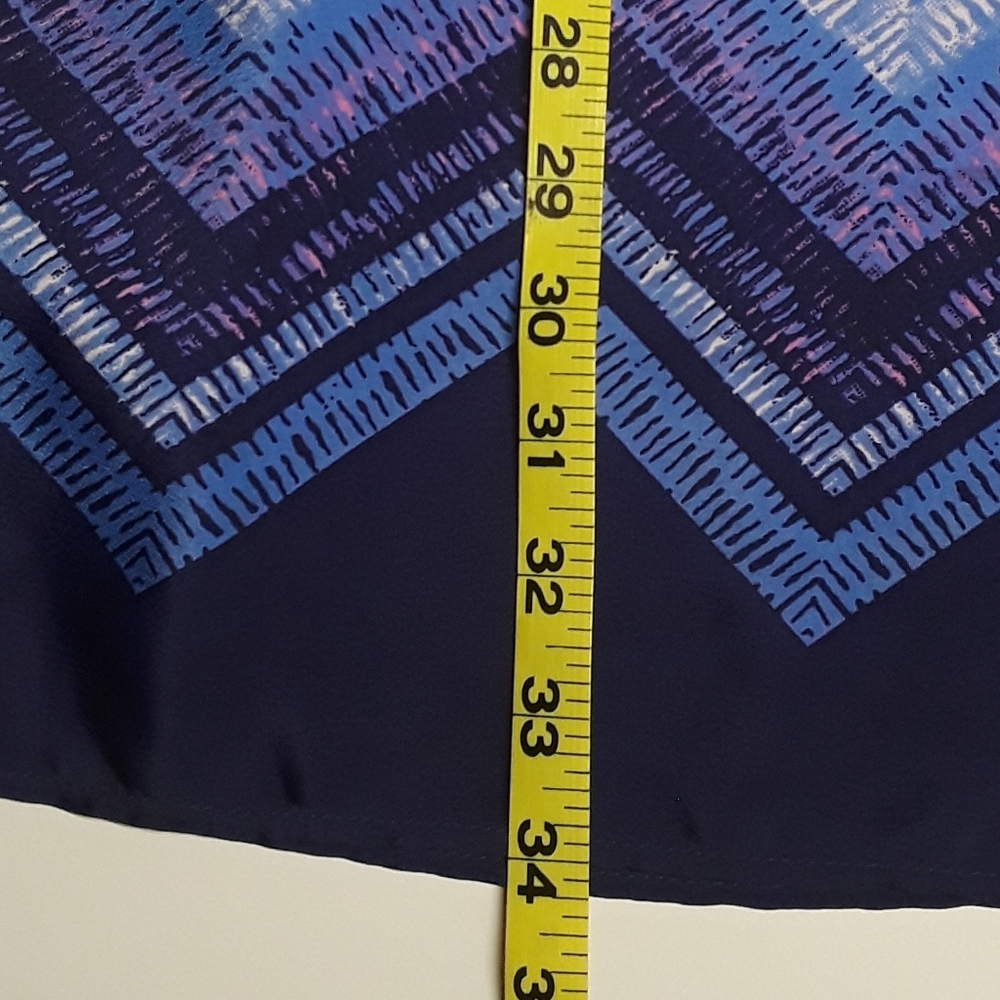 AEO AMERICAN EAGLE OUTFITTERS Blue Purple Chevron Print Sleeveless Dress 10 M - Picture 11 of 12